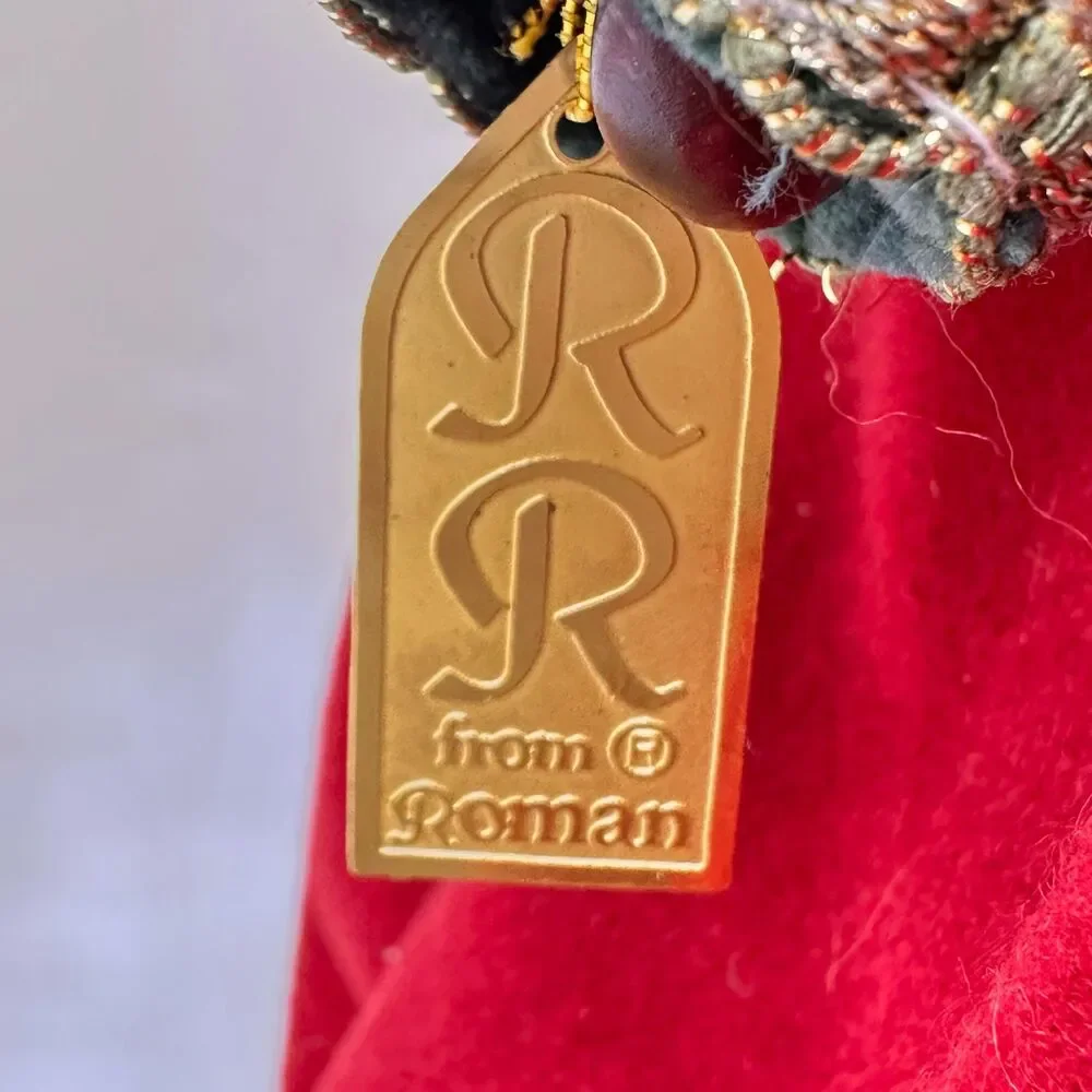 Vintage RR Roman Father Christmas Santa Claus Tree Topper Velvet Robe 15